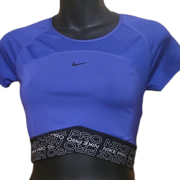 Nike Tops - Nike Pro Dri Fit Cropped Tank Top with a wide elastic Band Log on Bottom size XS